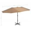 Outdoor Parasol with Aluminium Pole 460x270 cm Taupe