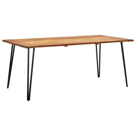 Garden Table with Hairpin Legs 180x90x75 cm Solid Acacia Wood