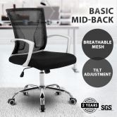 Ergonomic Mesh Office Chair Computer Work Lumbar Support Armrest Swivel Black 