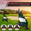 Electric Golf Trolley 3 Wheel Foldable Push Golf Buggy Cart 3 Distance Control LED Display- Black & Red