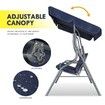 3 Seater Swing Chair with Cushion and Canopy for Outdoor Garden Patio Navy Blue