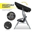 Garden 3 Seater Swing Chair Seat with Cushion and Canopy Black