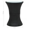 Garden Side Table Drum Shape Black Poly Rattan