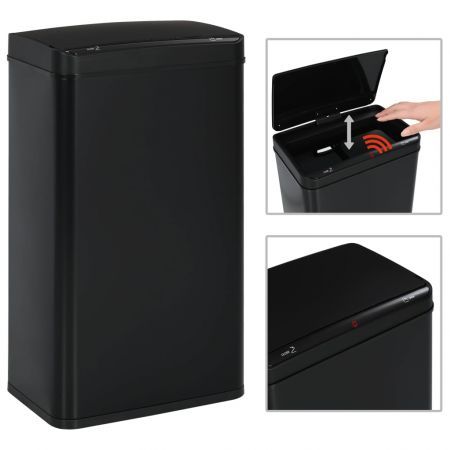 Automatic Sensor Dustbin Black Steel 70 L