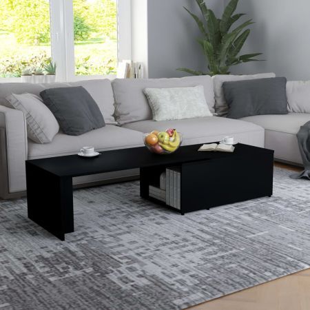 Coffee Table Black 150x50x35 cm Chipboard