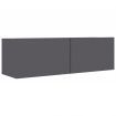 TV Cabinet High Gloss Grey 100x30x30 cm Chipboard