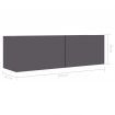 TV Cabinet High Gloss Grey 100x30x30 cm Chipboard