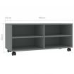 TV Cabinet with Castors Grey 90x35x35 cm Engineered Wood