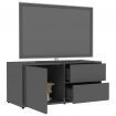 TV Cabinet High Gloss Grey 80x34x36 cm Chipboard