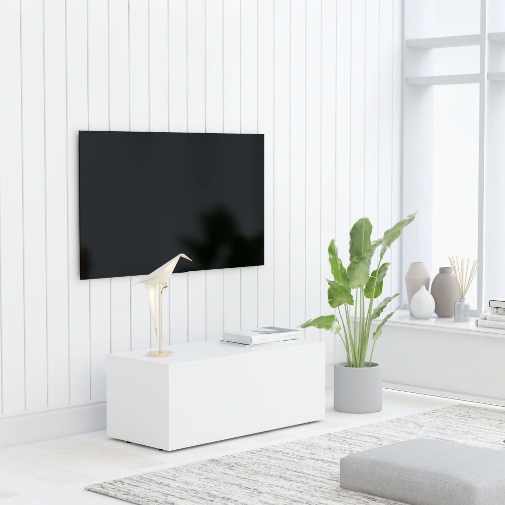 TV Cabinet White 80x34x30 cm Chipboard