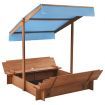 Sandbox with Roof Firwood 122x120x123 cm