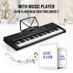 Electronic Piano Keyboard Melodic 61 Lighted Keys USB Port 50 Demo Songs Music Stand