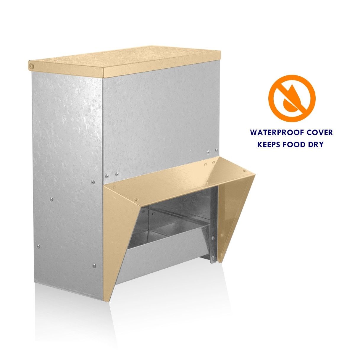 15KG Steel Chicken Feeder Farm Poultry Coop Supplies Waterproof Wall