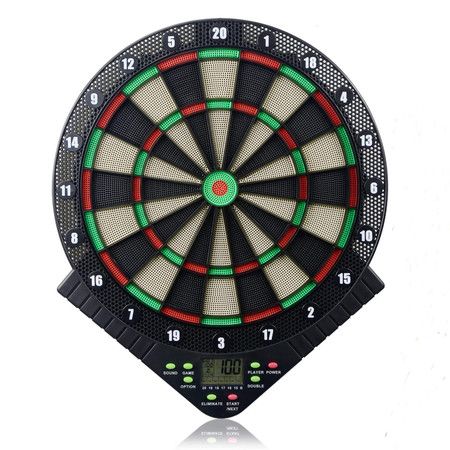 Electronic Dart Board, Electronic Dartboard, Soft Tip Dartboard Set LCD Display Scoreboard, 18 Games 159 Options Include 6 Darts 24 Tips for 8 Players, Battery Supply