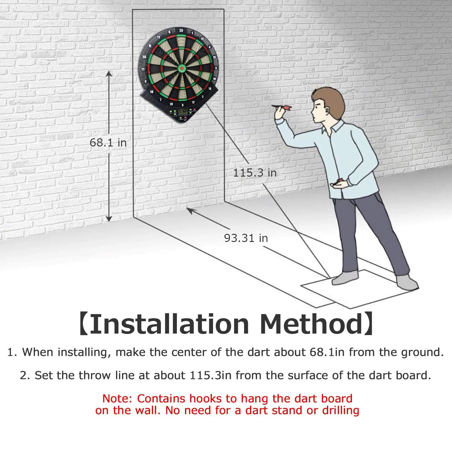 Electronic Dart Board, Electronic Dartboard, Soft Tip Dartboard Set LCD