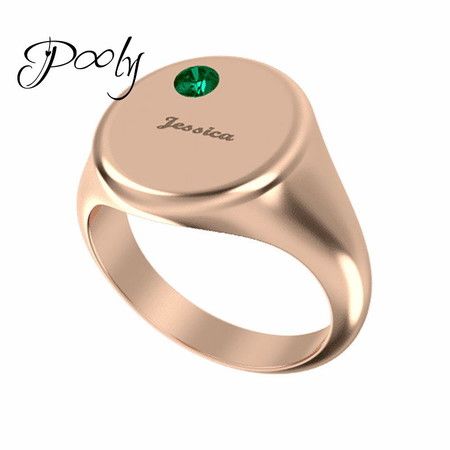 Poly Design Your Own birthstone Engrave Ring Poly Design Your Own birthstone Engrave Ring