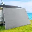 4.6M Caravan Privacy Screens 1.95m Roll Out Awning End Wall Side Sun Shade