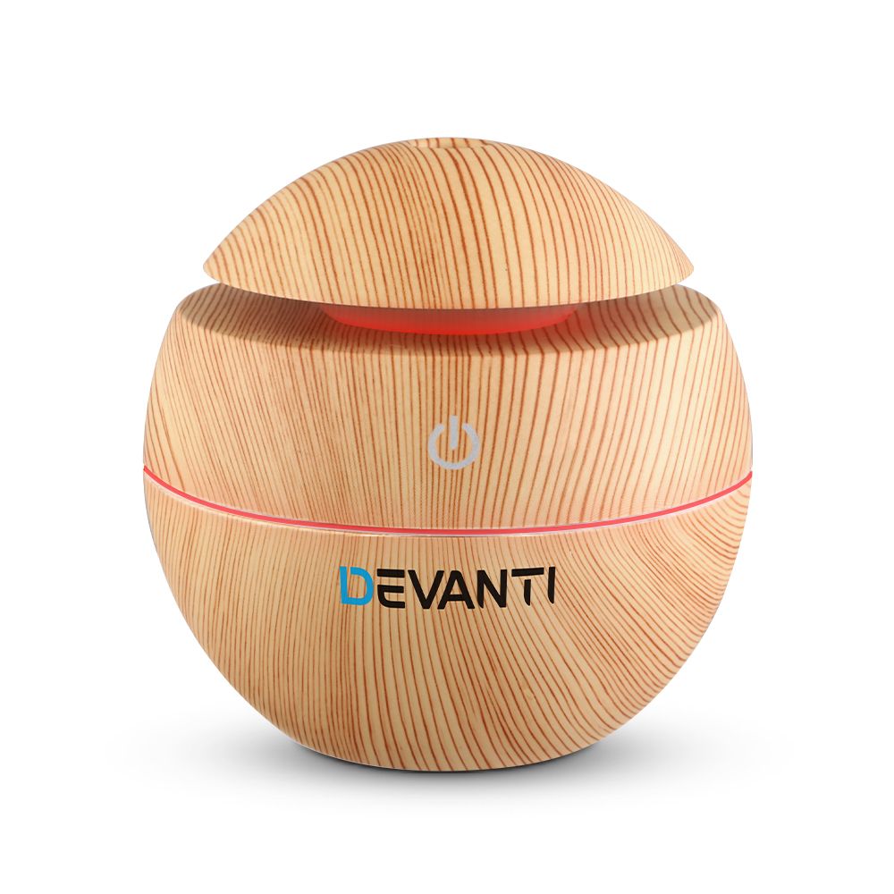 Devanti Aromatherapy Diffuser Aroma Essential Oils Air Humidifier LED Light 130ml