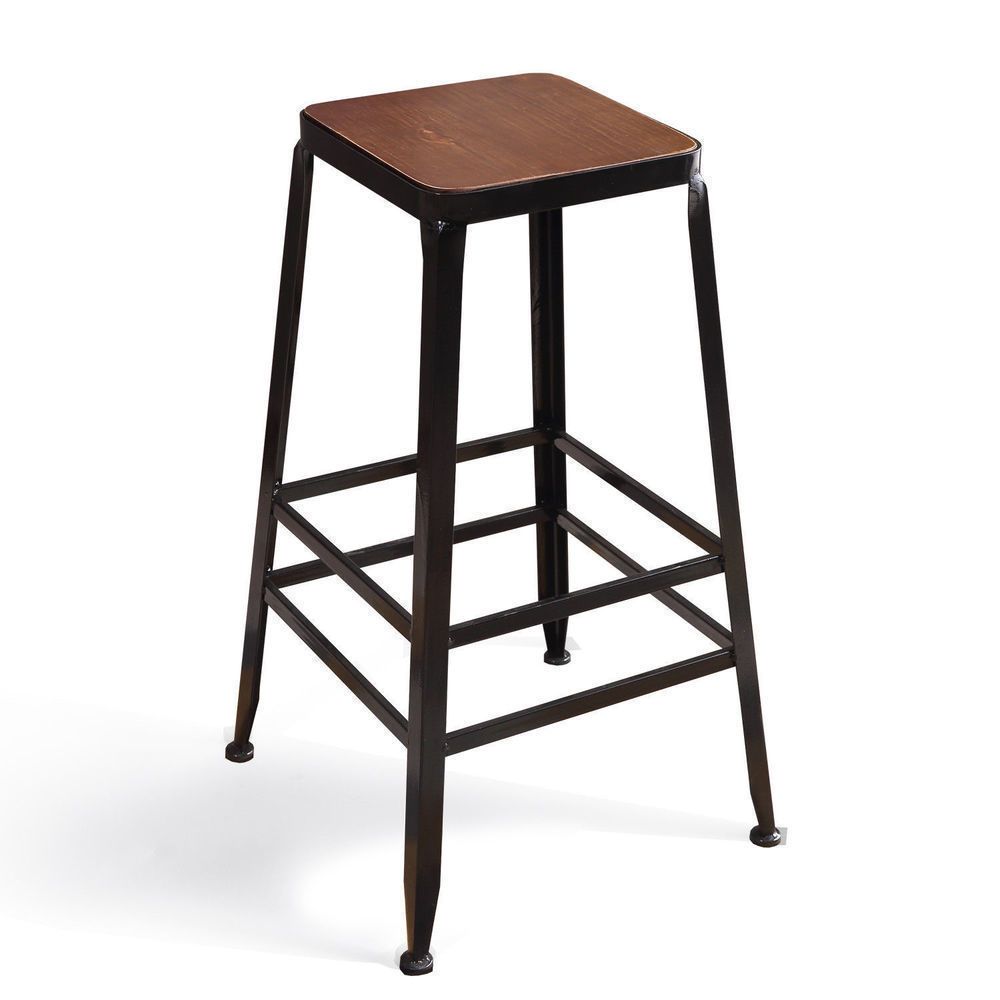 2x Levede Industrial Bar Stool Kitchen Stool Barstools Dining Chair Wood Seat