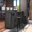 2x Levede Industrial Bar Stool Kitchen Stool Barstools Dining Chair Wood Seat