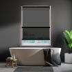 Modern Day/Night Double Roller Blinds Commercial Quality 60x210cm Charcoal Black