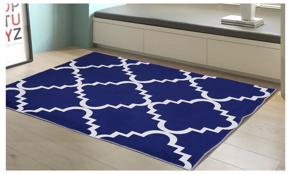 Modern Style Trellis Theme Non Slip Floor Area Rug Carpet 160x120cm