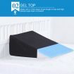 Cool Gel Memory Foam Bed Wedge Pillow Black 25