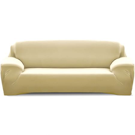 Easy Fit Stretch Couch Sofa Slipcovers Protectors Covers 3 Seater Cream