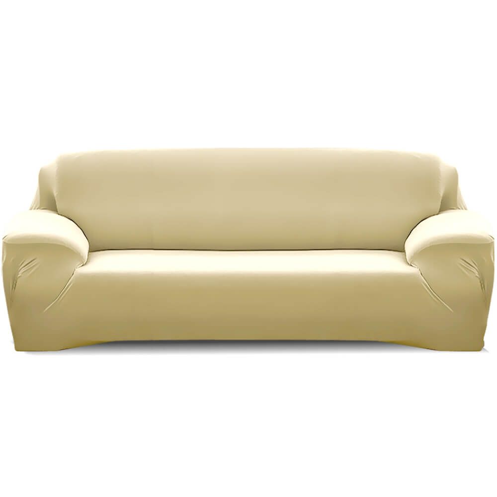 Easy Fit Stretch Couch Sofa Slipcovers Protectors Covers 3 Seater Cream