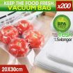 200x Commercial Grade Vacuum Sealer Food Sealing Storage Bags Saver 20x30cm