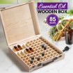 Essential Oil Storage Box Wooden 85 Slots Aromatherapy Container Organiser Case