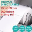 300 Pcs 100x150mm Thermal Direct Print Label Fastway EParcel AU Post Zebra SATO