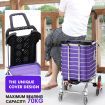 Foldable Shopping Cart Trolley Stainless Steel Basket Luggage Grocery Portable