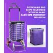 Foldable Shopping Cart Trolley Stainless Steel Basket Luggage Grocery Portable