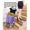 Foldable Shopping Cart Trolley Stainless Steel Basket Luggage Grocery Portable