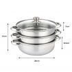 3 Tier Stainless Steel Steamer Meat Vegetable Cooking Steam Hot Pot Kitchen Tool