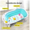 Baby Bath Tub Infant Toddlers Foldable Bathtub Folding Safety Bathing ShowerBlue