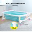 Baby Bath Tub Infant Toddlers Foldable Bathtub Folding Safety Bathing ShowerBlue