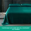 DreamZ Ultra Soft Silky Satin Bed Sheet Set in King Single Size in Teal Colour