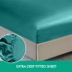 DreamZ Ultra Soft Silky Satin Bed Sheet Set in King Single Size in Teal Colour