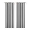 2x Blockout Curtains Panels 3 Layers Eyelet Room Darkening 132x160cm Grey