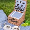 2 Person Picnic Basket Wicker Baskets Set Insulated Outdoor Blanket Gift Storage