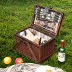 4 Person Picnic Basket Deluxe Baskets Set Outdoor Blanket Deluxe Wicker Gift