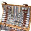 Wicker 4 Person Picnic Basket Baskets Set Outdoor Blanket Deluxe Gift Storage