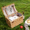 Wicker 4 Person Picnic Basket Baskets Set Outdoor Blanket Deluxe Gift Storage