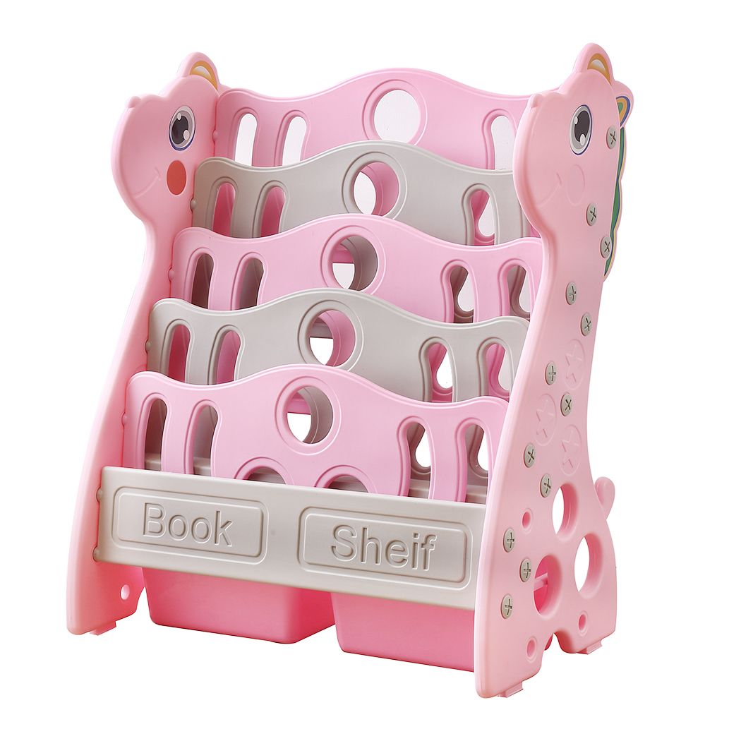 BoPeep Kids Bookshelf Bookcase Magazine Rack Organiser Shelf Children Pink