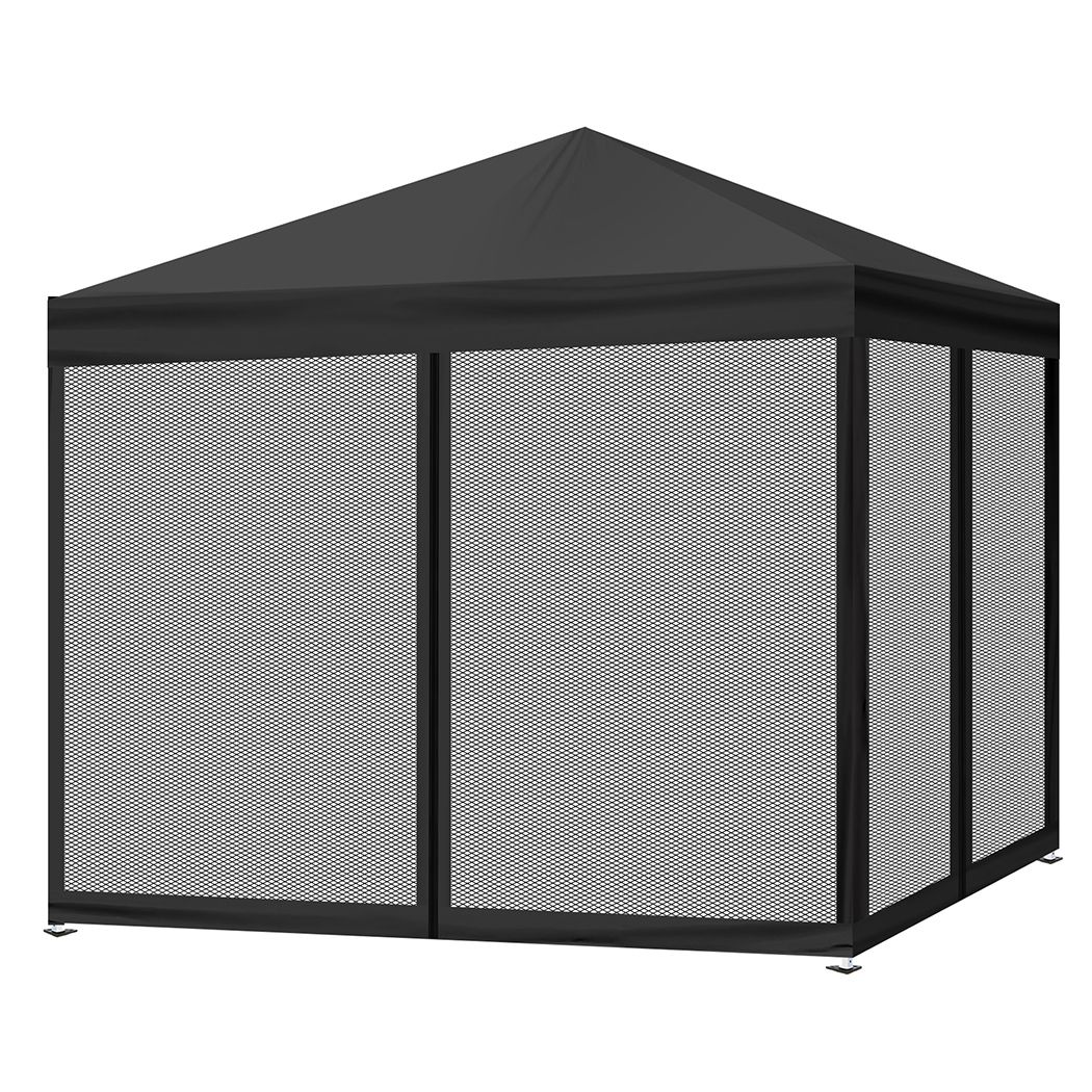 Mountview Gazebo Pop Up Marquee Outdoor Canopy 3x3m Wedding Tent Mesh Side Wall