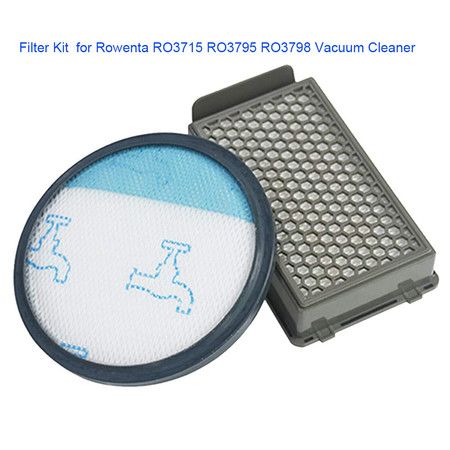 HEPA Round Rectangle Filter Kit Replace for Rowenta RO3715 RO3795 RO3798 Vacuum Cleaner