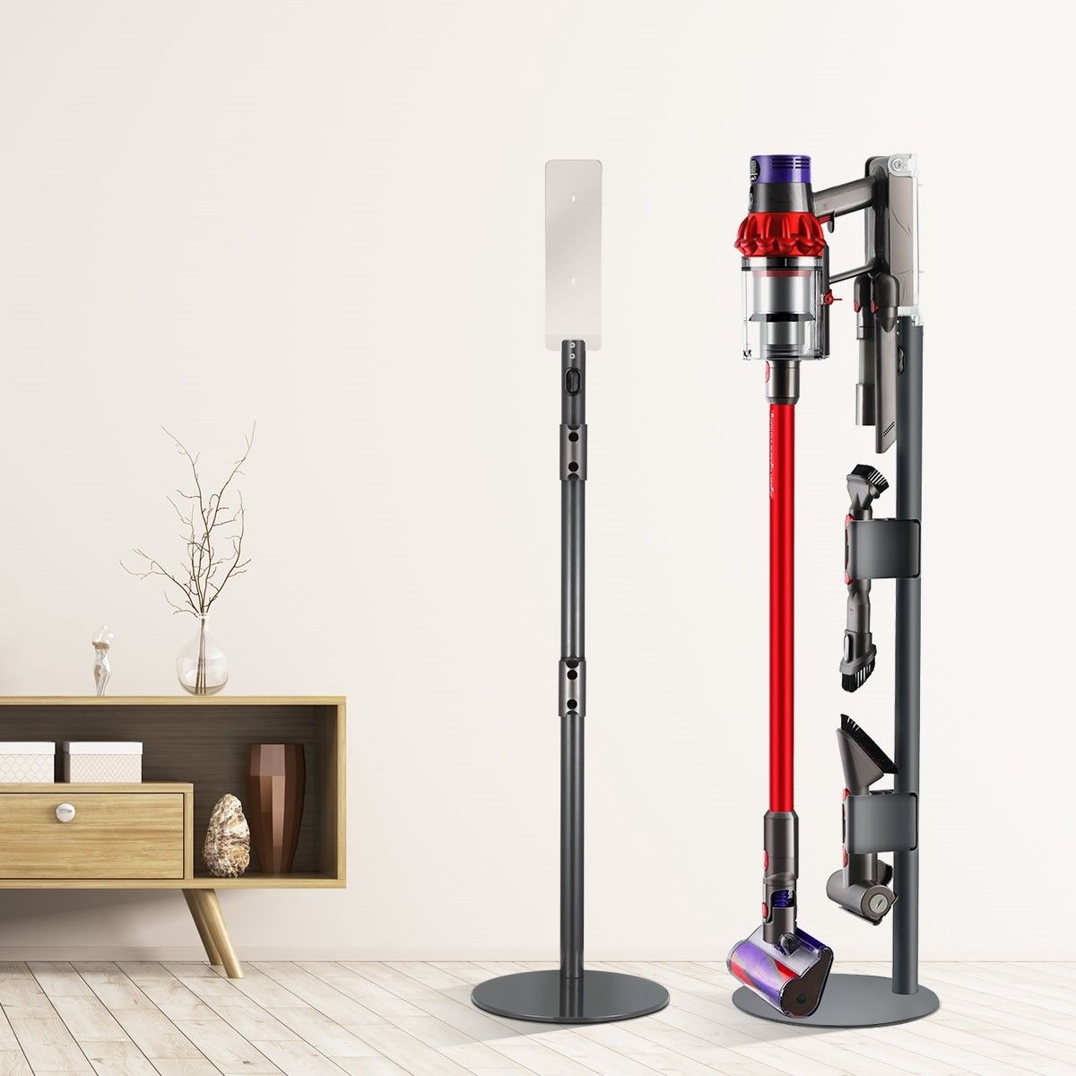 Freestanding Vacuum Stand Rack Cleaner with Wire Organiser Dyson V7 V8 ...