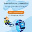 Q12B 1.44 inch Touch Screen Kids Smart Watch Front-facing Camera Safety Zone Alarm -NO PGS-blue